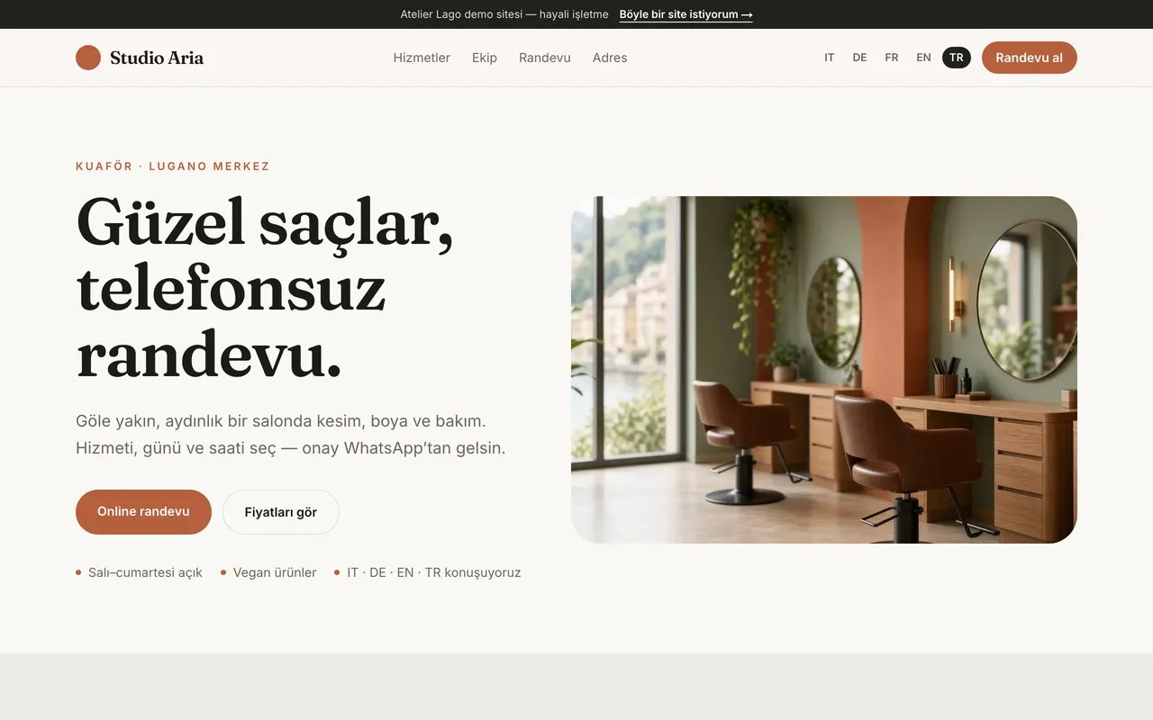 Kuaför · Studio Aria
